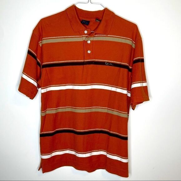 XL Kani Gold Orange Striped SS Polo - Picture 4 of 5